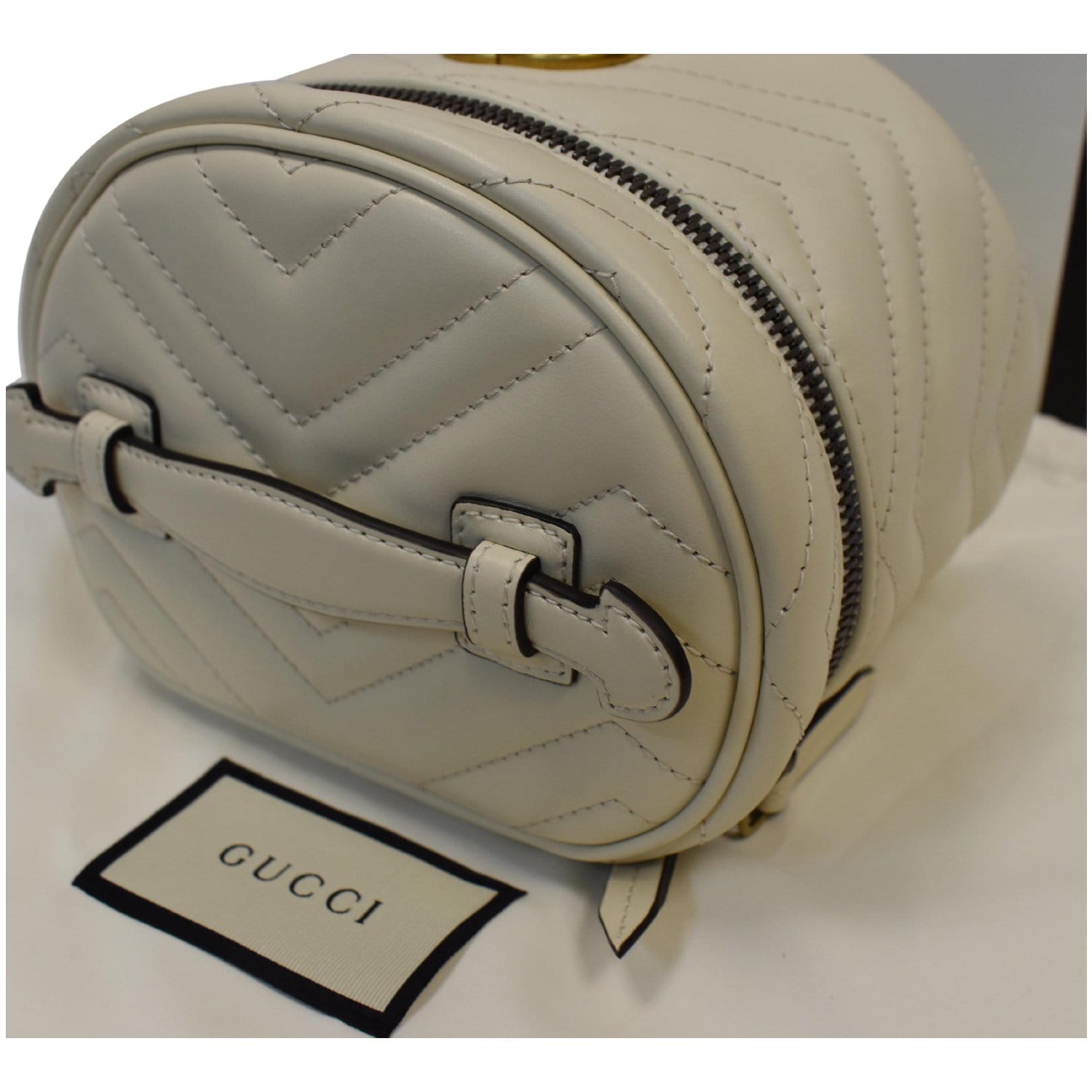 Authenticated Used GUCCI Gucci Pouch 510341 GG Nylon Leather Navy Silver  Metal Fittings Makeup Multi Case Accessory 