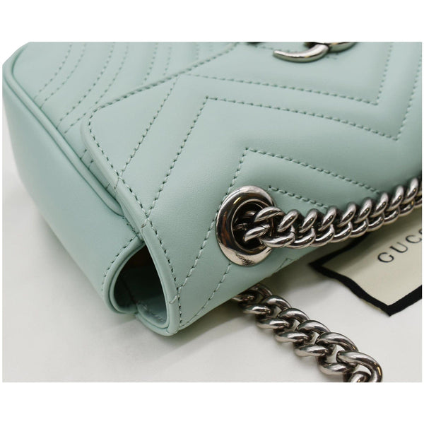 GUCCI GG Marmont Mini Matelasse Leather Crossbody Bag Bright Green 446744