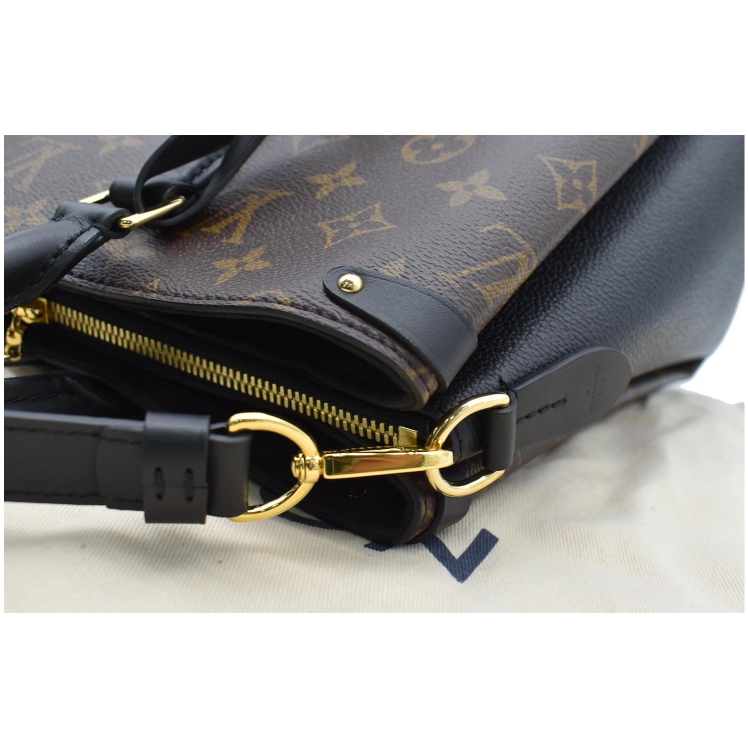Louis Vuitton Soufflot MM, Monogram with Tan Leather, Preowned in Box WA001