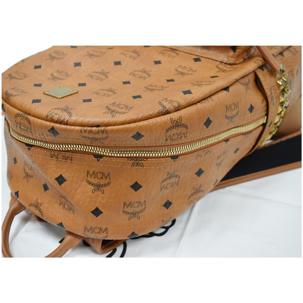 MCM Stark Classic Visetos Canvas Backpack Bag Cognac