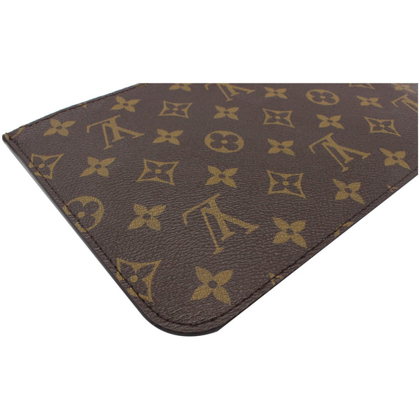 LOUIS VUITTON Neverfull MM Monogram Canvas Pochette Wristlet Pouch Brown