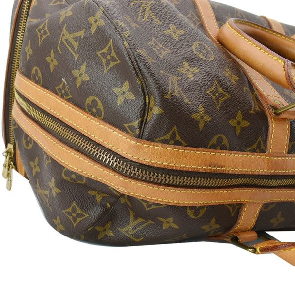 LOUIS VUITTON Vintage Sac Sport Monogram Canvas Boston Travel Bag Brown