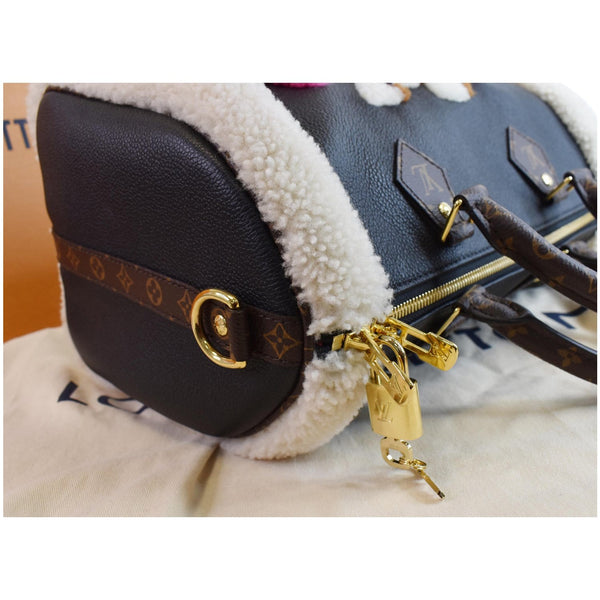 LOUIS VUITTON Speedy 30 Bandouliere Monogram Canvas Shoulder Bag Black