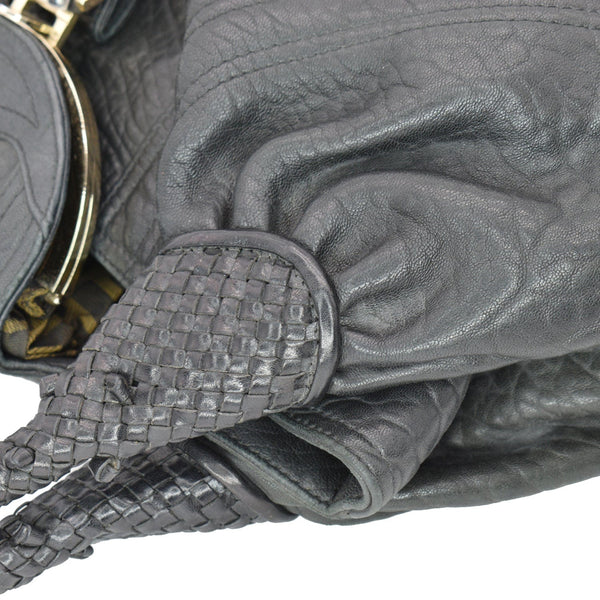 FENDI Spy Nappa Leather Satchel Bag Black