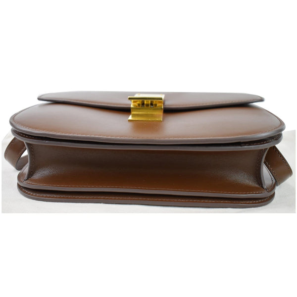 CELINE Medium Classic Box Calfskin Flap Crossbody Bag Camel