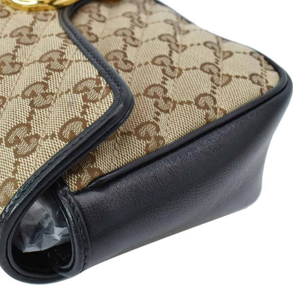 GUCCI GG Marmont Small Matelasse Canvas Shoulder Bag Black 443497