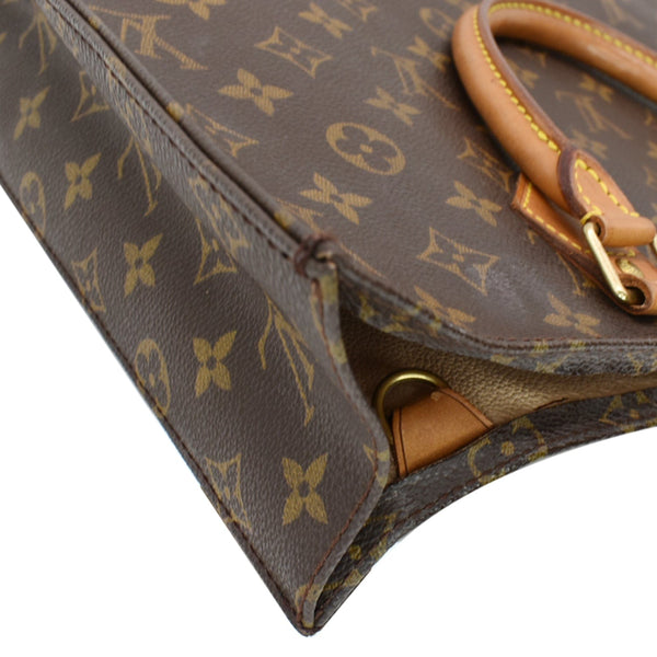 LOUIS VUITTON Sac Plat Monogram Canvas Tote Bag Brown