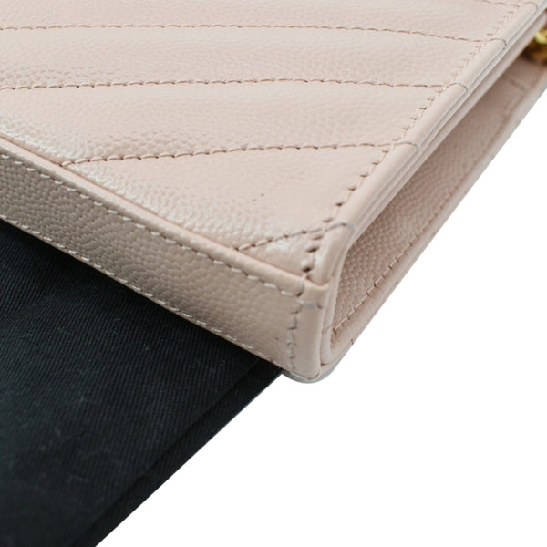 YVES SAINT LAURENT Grain De Poudre Chain Wallet Pink