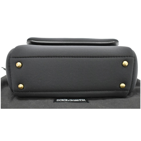 DOLCE & GABBANA Miss Sicily Small Neoprene Top Handle Bag Black