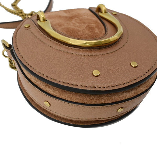 CHLOE Mini Pixie Calfskin Suede Leather Crossbody Bag Brown