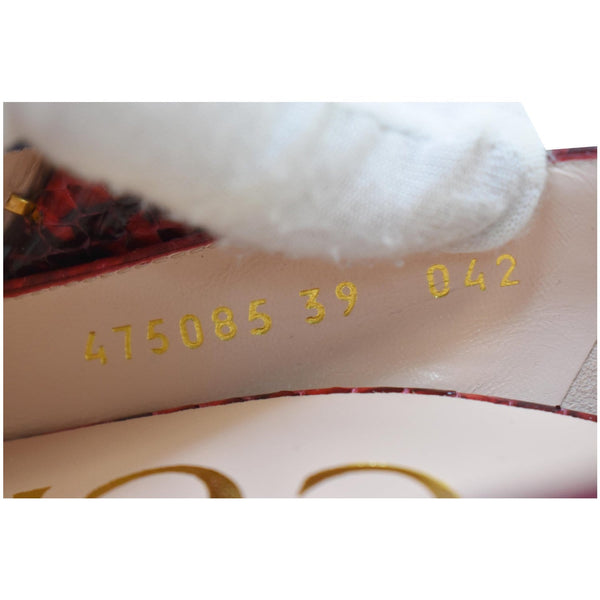 Gucci Sylvie Pumps Python Leather Multicolor Canvas code