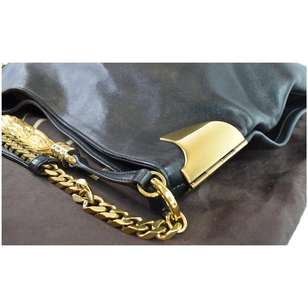 Gucci Emily 1970 Medium Leather Chain bag Black