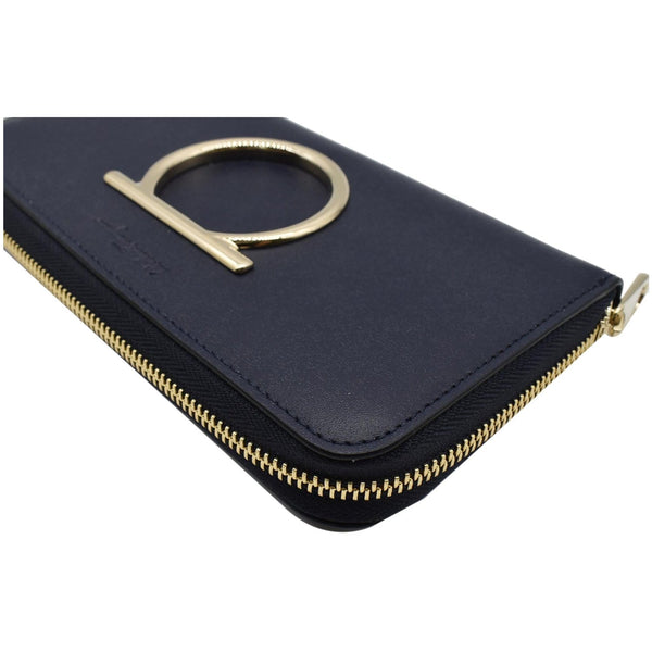 SALVATORE FERRAGAMO Gancini Long Zip Around Wallet Blue