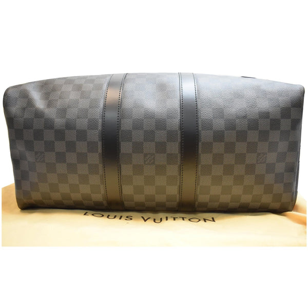 LOUIS VUITTON Keepall 45 Damier Graphite Bandouliere Travel Bag Black