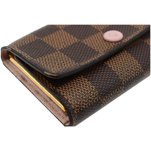 LOUIS VUITTON Damier Ebene 6 Key Holder Rose Ballerine