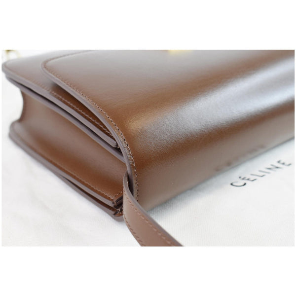 CELINE Medium Classic Box Calfskin Flap Crossbody Bag Brown