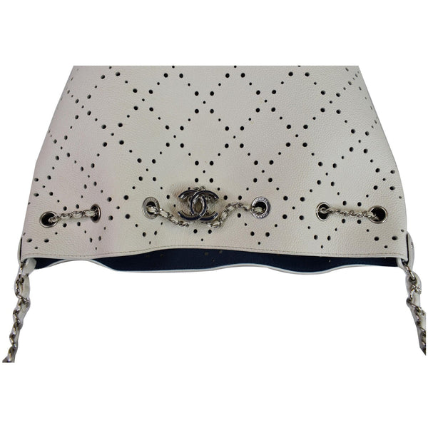 Chanel CC Drawstring Medium Perforated Caviar Bag unique design