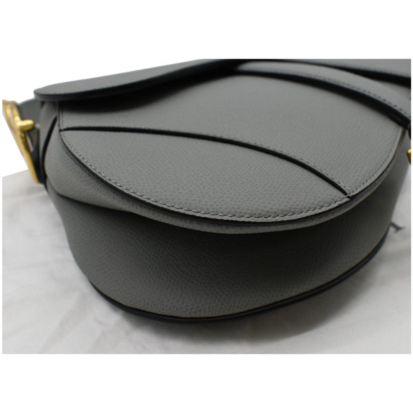 CHRISTIAN DIOR Saddle Leather Shoulder Bag Grey