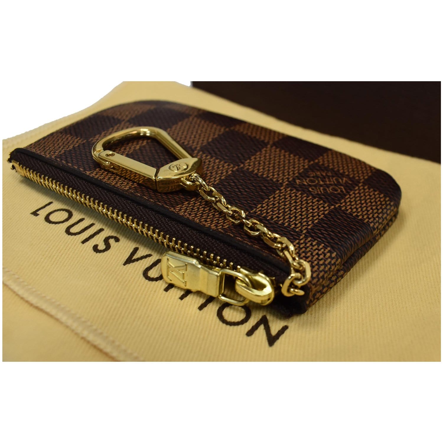Louis Vuitton Key Coin Pouch Damier Ebene Brown