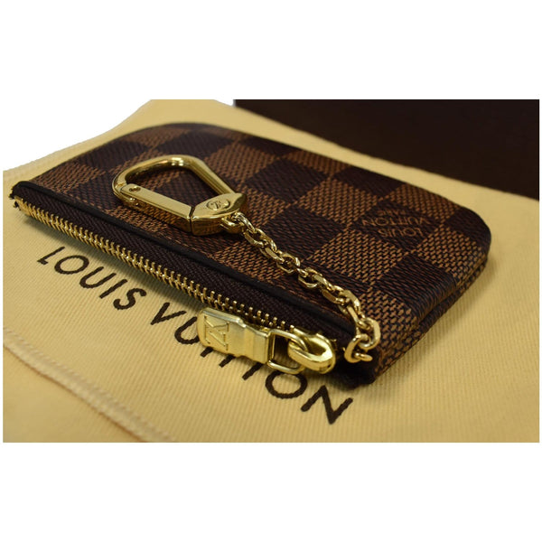 LOUIS VUITTON Key Coin Pouch Damier Ebene Brown
