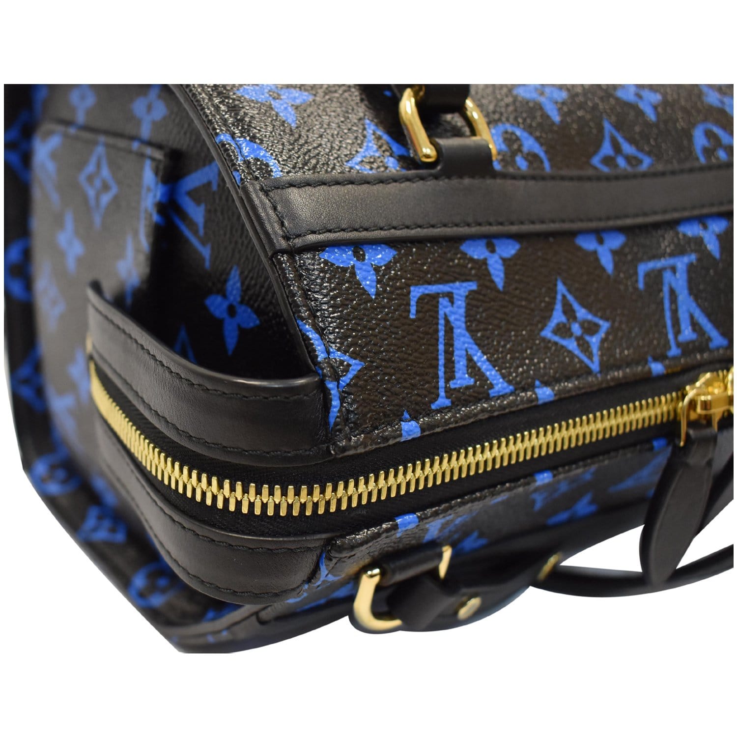 Louis Vuitton, Bags, Louis Vuitton  Speedy Pm Blackblue Monogram Lv  Crossbody Tote Bag Rare Lv