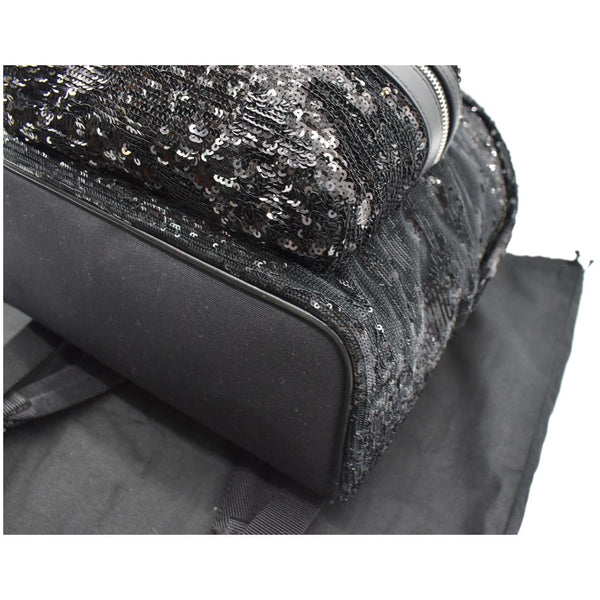 YVES SAINT LAURENT Mini City Sequin Leather Backpack Bag Black