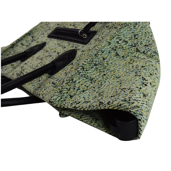 CELINE Phantom Luggage Fuzzy Jacquard Leather Tote Bag Mint