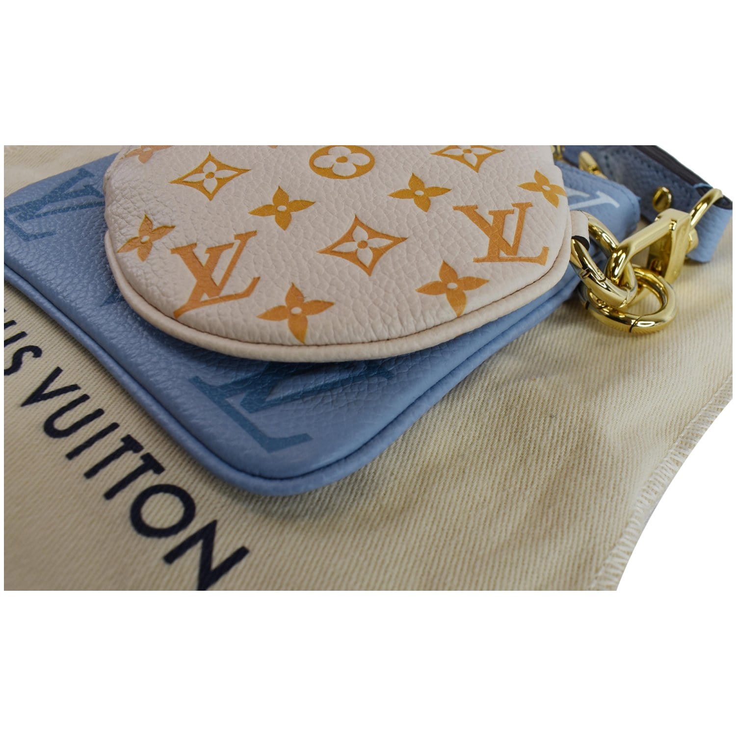 Louis Vuitton Blue, Pattern Print Summer Stardust Empreinte Monogram Multi PochetteL