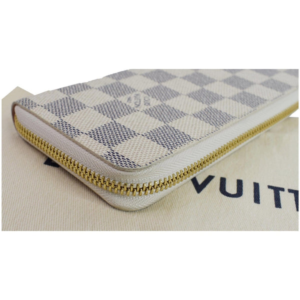LOUIS VUITTON Clemence Damier Azur Zippy Wallet White