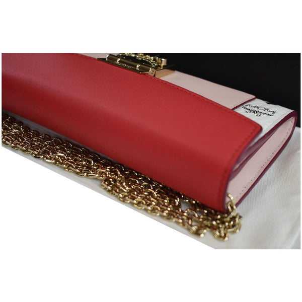 MCM Patricia Block Visetos Leather Crossbody Wallet Red