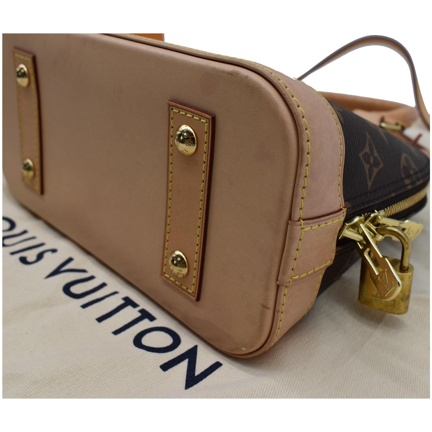 Alma bb fabric handbag Louis Vuitton Brown in Cloth - 35367880