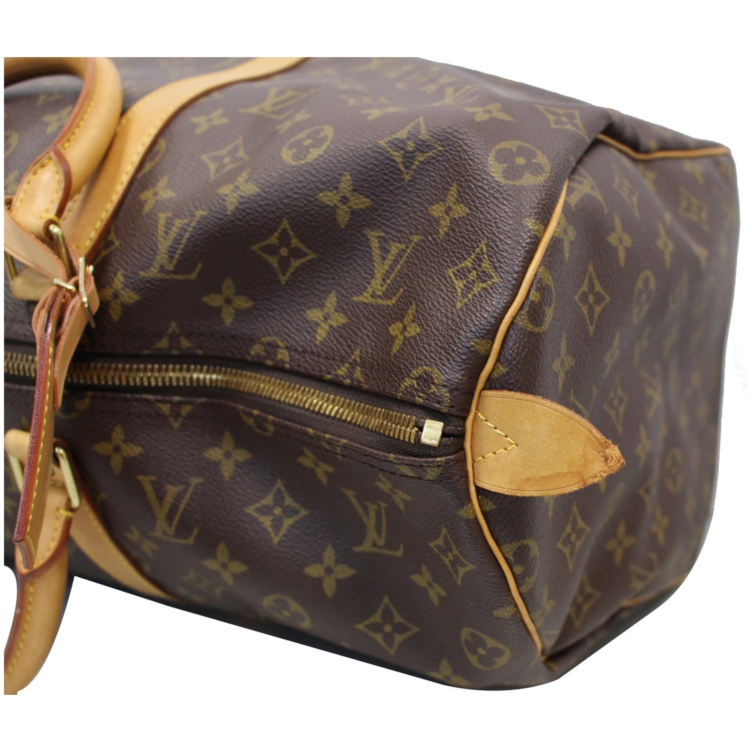 Brown Louis Vuitton Canvas Bisten 50 Travel Bag – Designer Revival