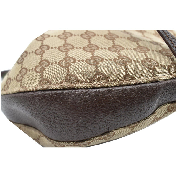 GUCCI Drawstring GG Monogram Canvas Hobo Bag Beige 115006