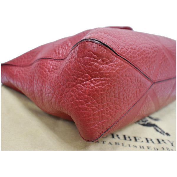 BURBERRY Dewsbury Medium Grain Check Embossed Tote Bag Red