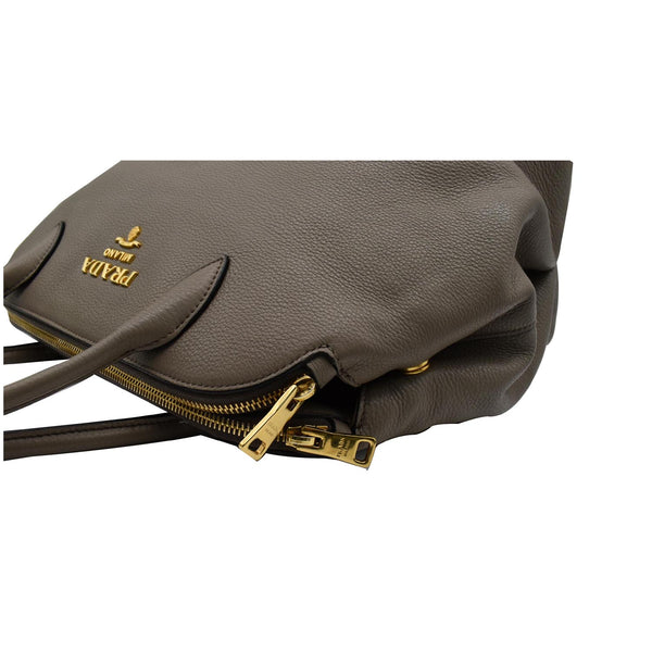 Prada Calf Leather Tote Bag Clay Gray - Dallas Handbags
