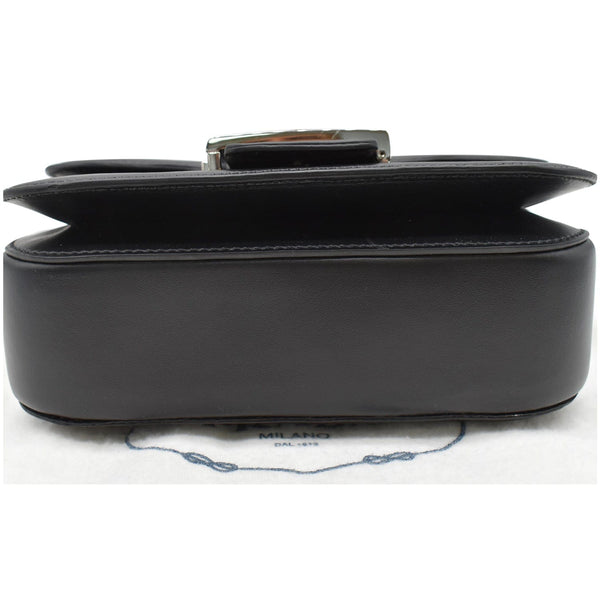 PRADA Nylon Leather Shoulder Bag Black