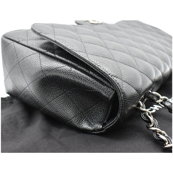 CHANEL Jumbo Classic Single Flap Caviar Leather Shoulder Bag Black