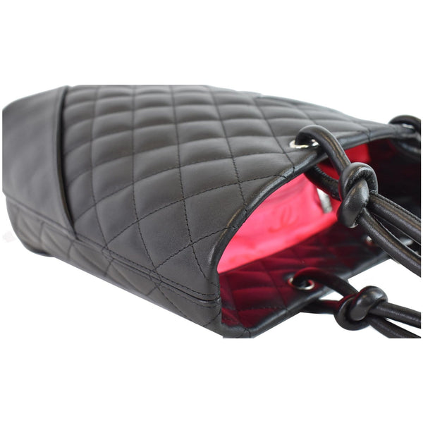 CHANEL Cambon Ligne Quilted Calfskin Leather Tote Bag Black