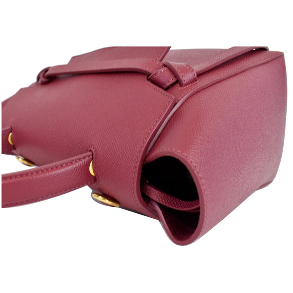 CELINE Micro Belt Grained Calfskin 2Way Shoulder Bag Ruby