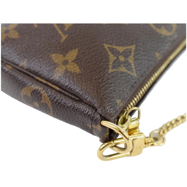 LOUIS VUITTON Mini Pochette Monogram Canvas Accessories Pouch Brown