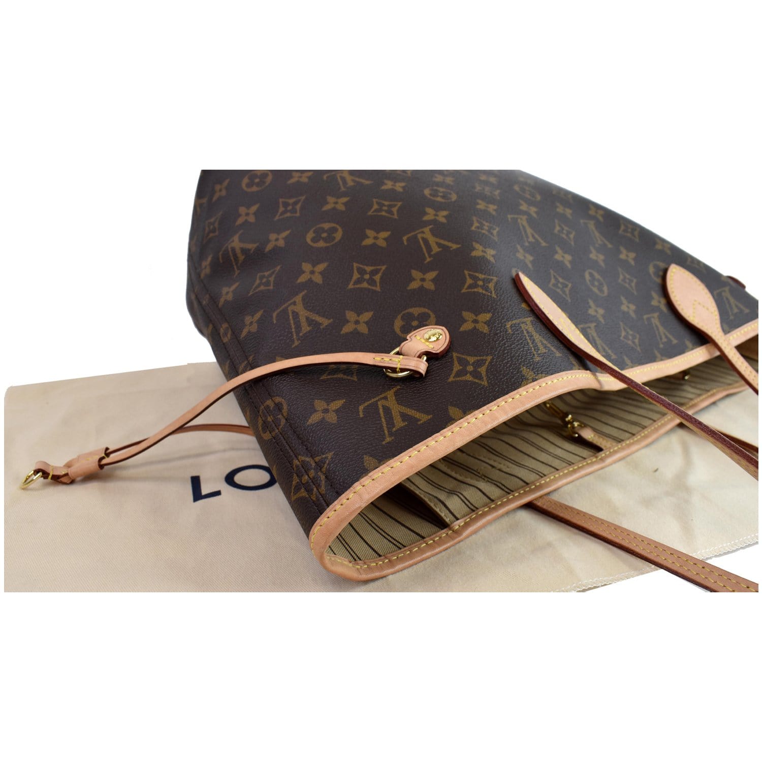 Neverfull cloth tote Louis Vuitton Brown in Cloth - 38118209