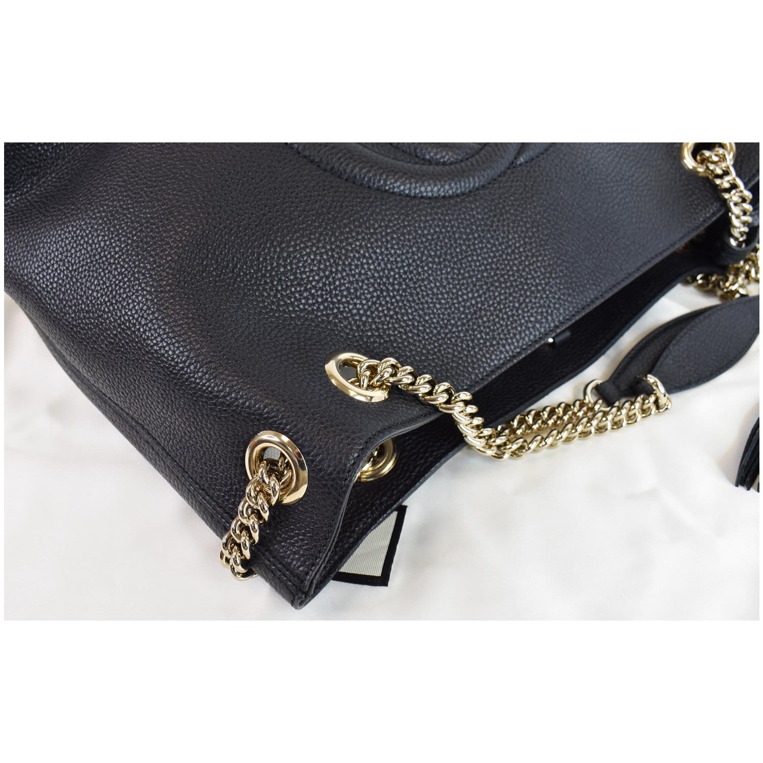 Gg marmont chain leather tote Gucci Black in Leather - 34227440