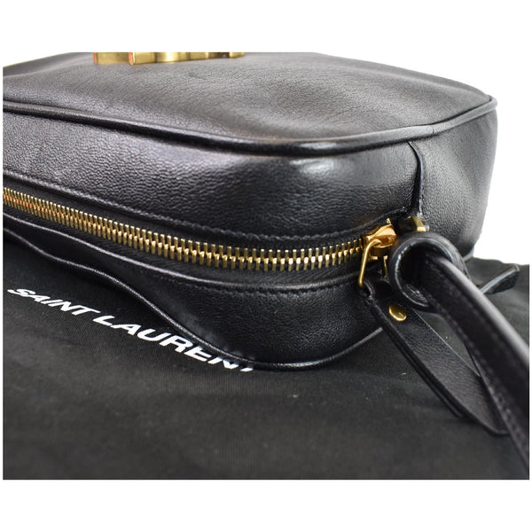 YVES SAINT LAURENT Lou Camera Monogram Leather Shoulder Bag Black