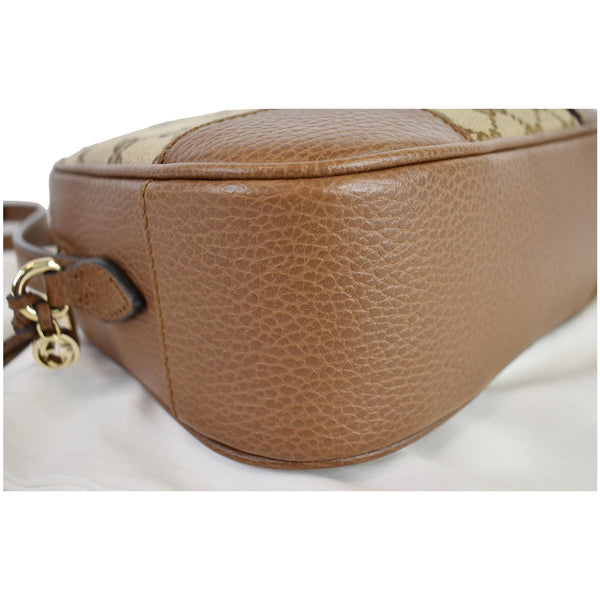 GUCCI Bree GG Canvas Leather Crossbody Bag Beige 449413