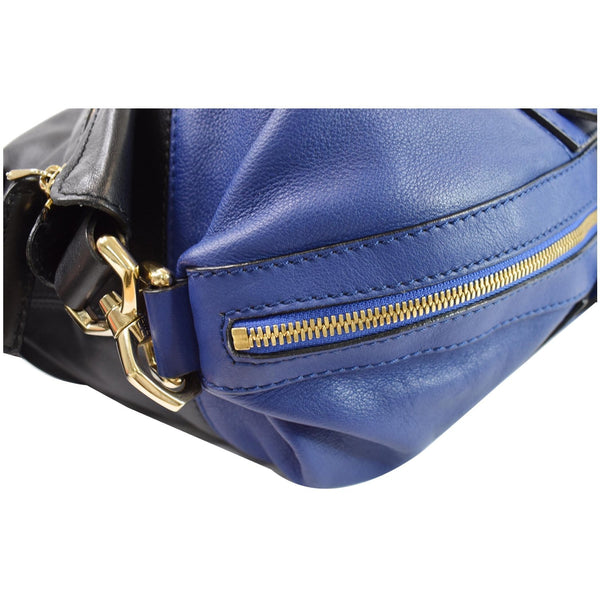 GIVENCHY Nightingale Medium Bicolor Leather Satchel Bag Blue/Black