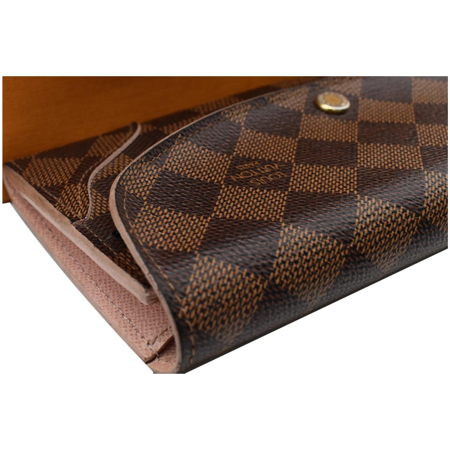Authentic Louis Vuitton Damier Portefeuille Caissa Rose Bifold Wallet N61227