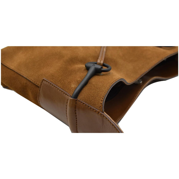 GUCCI Horsebit Suede Leather Shoulder Bag Tan 101975