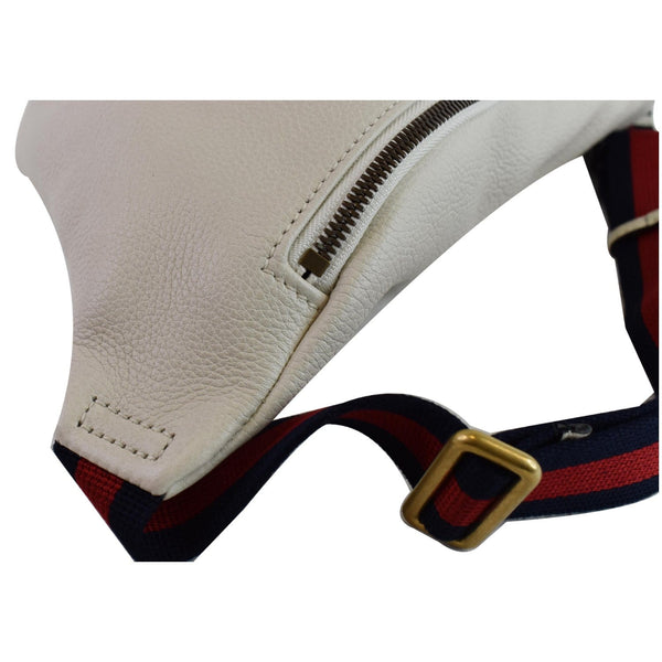 GUCCI Print Leather Medium Belt Waist Bum Bag White 530412