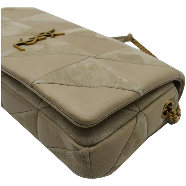 YVES SAINT LAURENT Jamie Suede Leather Shoulder Bag Sea Salt