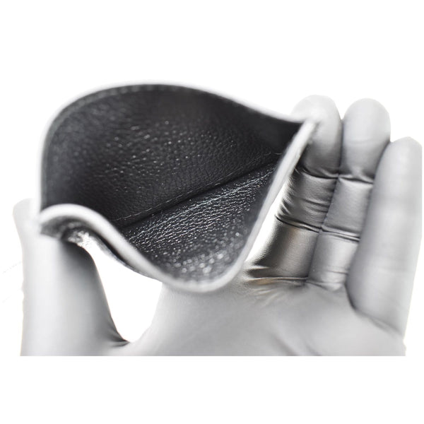 GUCCI Zumi Grainy Leather Card Case Black 570679